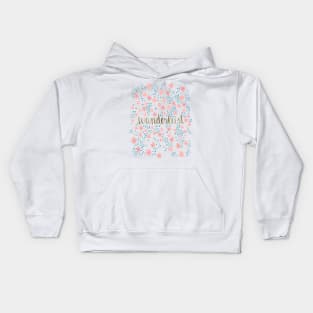 Wanderlust - Coral and Teal Metallic Kids Hoodie